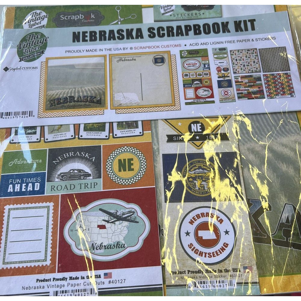 The Vintage Label Collection Nebraska‎ Scrapbook Kit